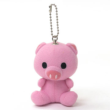 粉红猪造型绒毛防身警报器