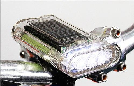 太阳能白光LED脚踏车前灯/亦可当手电筒