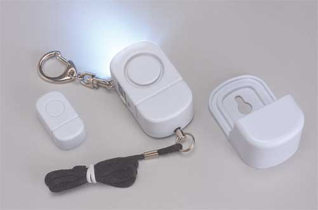 四合一警报器(门窗警报器+门铃+个人防身警报器+LED照明灯)